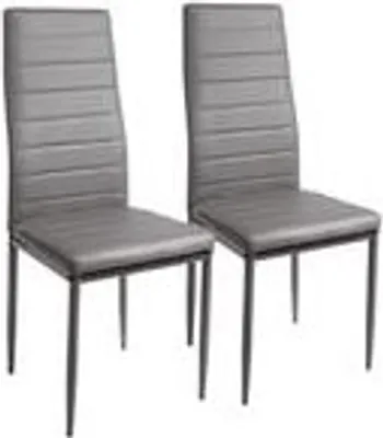 Produktbild von Esszimmerstühle 2/4/6/8 Set Stuhl Küchenstuhl Wohnzimmerstühle Kunstleder Stühle , Farbe:Grau;Set:2er