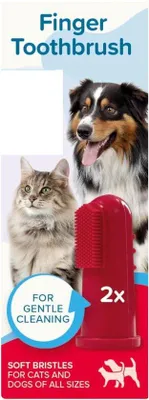 Produktbild von Famanu Set von 2 Fingerzahnbürsten für Hunde und Katzen – Weiche Silikonzahnbürsten für die tägliche Zahnreinigung