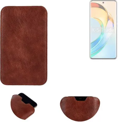 Produktbild von K-S-Trade Schutzhülle Handyhülle kompatibel mit Honor Magic6 Lite 5G Handytasche Kunstleder Sleeve in braun