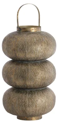 Image de Lanterne Light & Living KAITO marron avec accent doré – Ø32x55,5 cm
