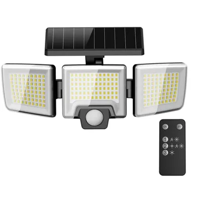 Produktbild von 216LED Solarleuchte Fluter mit Bewegungsmelder Solarlampe 3 Modi Strahler 2500LM