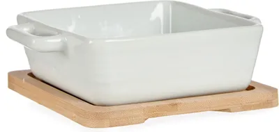 Image de Plat à four sur plateau en bambou ATENA, 300 ml