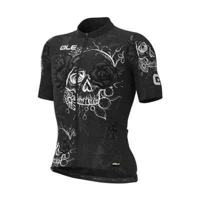 Immagine prodotto di Maglia da ciclismo a manica corta Alé - SKULL - Bianco/Nero L