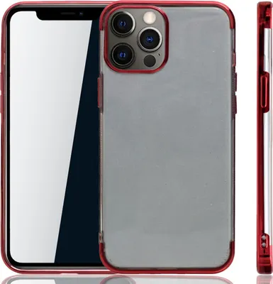 Produktbild von Handyhülle für Apple iPhone 12 / 12 Pro Rot - Clear - TPU Silikon Case Backcover Schutzhülle in Transparent   Rot