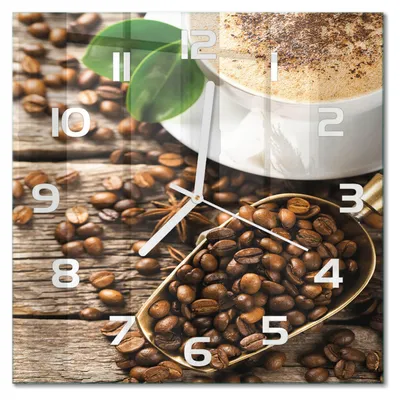 Produktbild von Glas Wanduhr 30x30 cm - Wanduhr - lautlose Wanduhr - ohne Ticken - geräuschloses Uhrwerk - schleichende Zeiger - moderne Uhr - Design Uhr - Wohnzimmer Uhr - Kaffee
