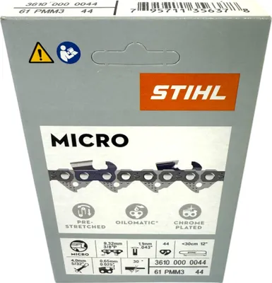 Obrázek produktu pro Pilový řetěz STIHL Picco Micro Mini 3/8P, 1,1 mm PM3 44 hnacích článků - lišta 30 cm 36100000044