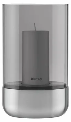 Image de Blomus 67309 Photophore CALMA M Acier inoxydable mat Smoke NOUVEAUTÉ