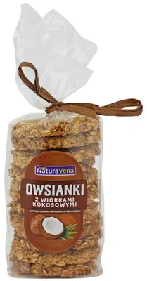 CIASTKA OWSIANKI Z WIÓRKAMI KOKOSOWYMI 175 g - NATURAVENA