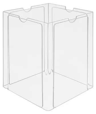 Produktbild von Vierseitiger Tischaufsteller DIN A6 Hoch aus Acrylglas - Zeigis® / Menükartenhalter / Tischkartenhalter transparent