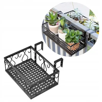 Obrázek produktu pro Balkonový květináč kovový rám černý matný 30 cm