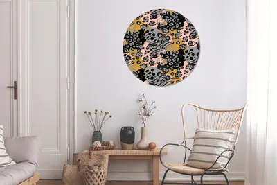 Produktbild von MuchoWow® - Mauerkreis - Wandbilder - Runde Bild - Bild aus Aluminium - Schlafzimmer - Wohnzimmerdekoration - Wand Dekoration