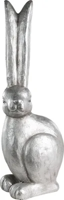 Zdjęcie produktu dla EGLO Living Dekoracja wielkanocna Zając Chilandy, duża figurka dekoracyjna Wielkanoc Wiosna, dekoracja wiosenna Zając wielkanocny, elegancka figurka wielkanocna z kamienia sztucznego w kolorze srebrnym, 62 cm