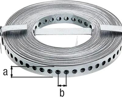 Produktbild von ALBERTS 1,5 m Lochband Nagelband Montageband Stahl schwarz beschichtet 12x0,8 mm