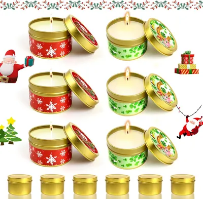 Image de Set de bougies de Noël 6 pièces non parfumées