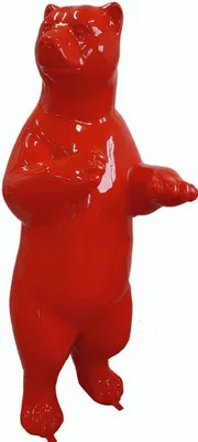 Image de Ours rouge 180cm de haut Figurine de décoration/publicitaire - GFK - grandeur nature - pour l'extérieur