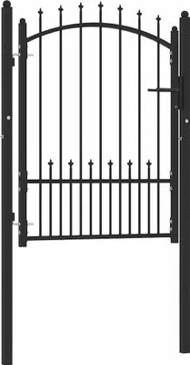 Immagine prodotto di vidaXL Cancello di recinzione con punte in acciaio 100x125 cm nero