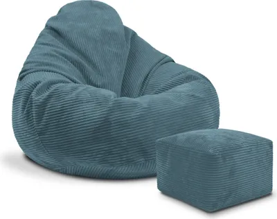 Obrázok produktu pre Dreamroots Sedacia vaky 90x90x100 cm s opierkou nôh a chrbta, Bubibag Beanbag s výplňou, Ocean Depths