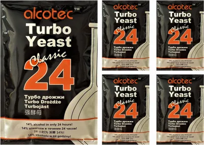 Zdjęcie produktu dla HUGBERT Alcotec 24 Turbo Classic, alkohol, drożdże fermentacyjne, drożdże do destylacji, 5 sztuk