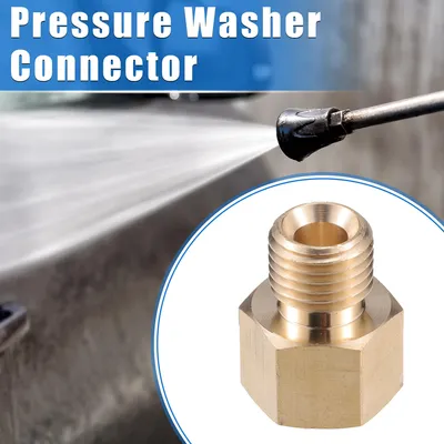 Image de Connecteur pour Nettoyeur Haute Pression, Adaptateur M14x1.5 vers M14x1.5 Mâle et Femelle en Laiton pour Tuyau de Nettoyeur Haute Pression, Universel, Couleur Cuivre en Laiton