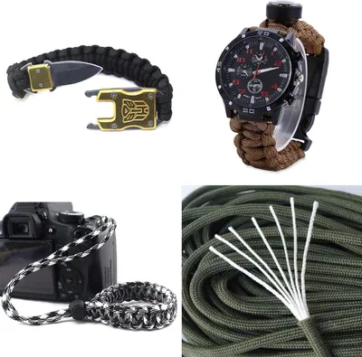 Produktbild von 24 Rollen Paracord Koord 3m - Multifunktionales 4mm Typ III Survivalseil für Basteln und Outdoor-Aktivitäten