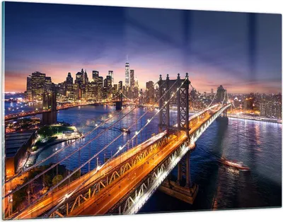 Produktbild von Bilder auf glas - Usa amerika new york manhattan - 120x80cm - Glasbilder - Wandbilder - Kunstdruck - zum Aufhängen bereit - Wanddekoration aus Glas - Glas Bilder - Wandbild auf Glas - GAA120x80-2820