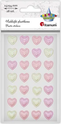 Image de Autocollants plastique cristal Coeurs 14x14mm 28pcs Titanum