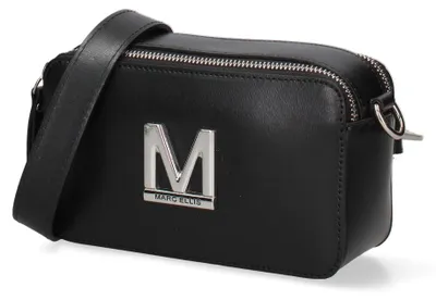 Image de Sac bandoulière pour femmes, en cuir véritable, avec fermeture éclair et bandoulière réglable. Fabriqué en Italie