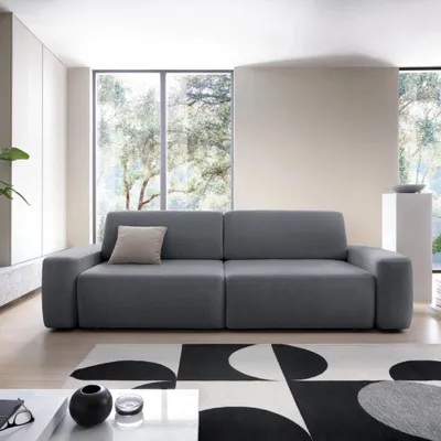 Productafbeelding van Designbank OLMI Raven 18, grafiet, donkergrijs, slaapbank met bedlade, 257 cm, modern