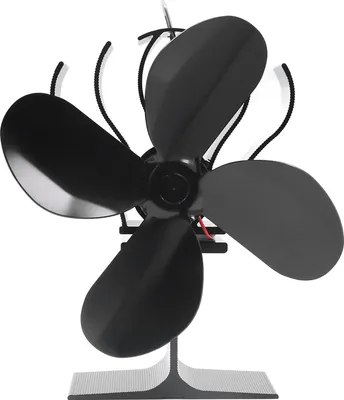 Obrázek produktu pro 4 lopatky krbového ventilátoru z hliníkové slitiny Teplo poháněné vysokou teplotou odolnou proti kamnům Ventilátor pro domácnost