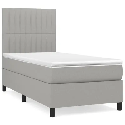 Immagine prodotto di vidaXL Letto a molle con materasso grigio chiaro 80x200 cm in tessuto