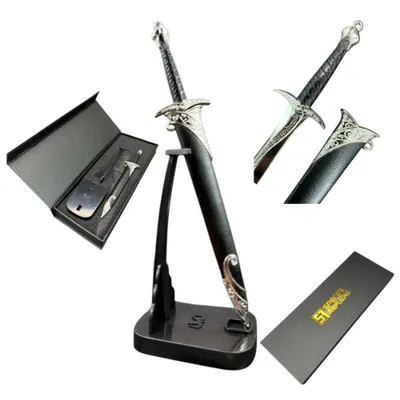 Immagine prodotto di Mini Fantasy LoTR Tagliacarte Bilbo Baggins con fodero 18 cm - Metallo, supporto e confezione regalo KW1124