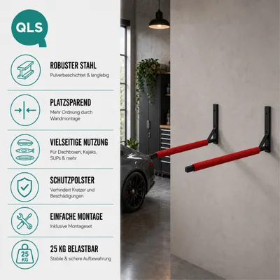 Obrázok produktu pre QLS strešný box nástenný držiak nástenný držiak strešný box box na lyže penový nárazník 82,5 cm WSB.O 8389