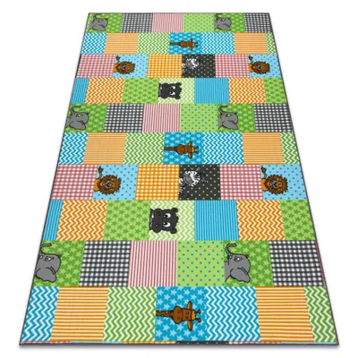 Image de Tapis pour enfants ZOO animaux multicolore 100x150 cm