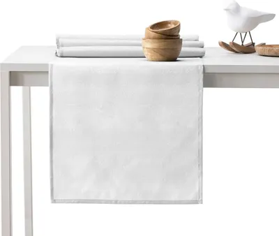 Zdjęcie produktu dla Zestaw obrus + bieżnik plamoodporny VESTA 115x180+35x180 biały AmeliaHome