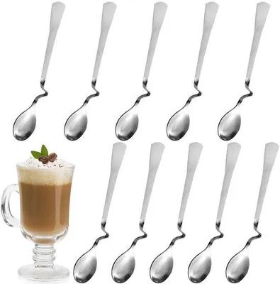 Immagine prodotto di Slingue in acciaio da utilizzare quotidianamente, confezione da 10 pezzi - Realizzate in acciaio inossidabile - Caffè