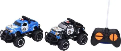 Obrázek produktu pro RC Auto terénní POLICIE 14cm na dálkové ovládaní. ČERNÉ.