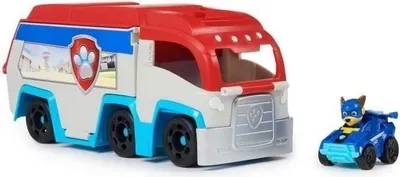Produktbild von Paw Patrol Pup Squad Pat' Patrouilleur mit Chase Racer, Transportfahrzeug, Abschussrampe