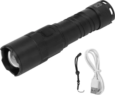 Produktbild von Camping-Taschenlampe, Outdoor-LED-Taschenlampe, USB-Aufladung, ultrahelles Aluminium, mit Leistungsanzeige, einstellbarer Lichtfokus
