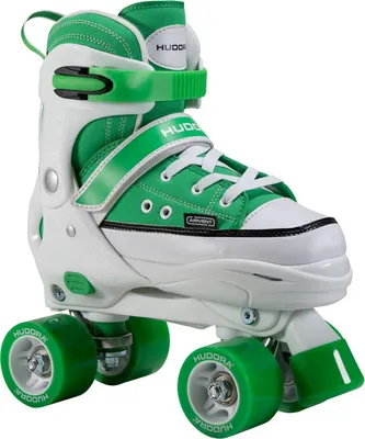 Produktbild von HUDORA Roller Skates Sneaker Gr. 28-31 - grass - Kinder Rollschuhe über 4 Größen verstellbar - Roller Schuhe mit 4 austauschbaren Innensohlen