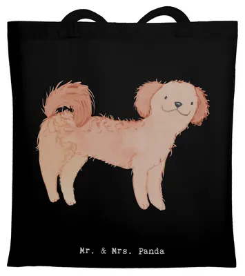 Produktbild von Mr. & Mrs. Panda dokumententasche Cavapoo Moment - Schwarz - Geschenk, Tote Bag, Cavoodle, Tasche, Shopping, Schultasche, Beutel, Jutebeutel