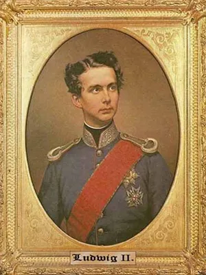 Produktbild von vianmo Holzschild 40x30 cm Portrait Ludwig II König von Bayern