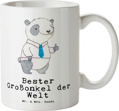 Produktbild von Mr. & Mrs. Panda Große Teetasse Panda Bester Großonkel der Welt - Weiß - Geschenk, Onkel, Riesenkaffeetasse, Tasse, Geschenkidee, Haferl, Keramiktasse, Teebecher, Pott