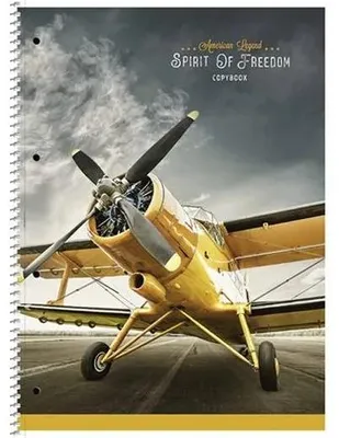 Špirálový zošit, A4+, linajkový, 80 listov, SHKOLYARYK "Spirit of Freedom", mix