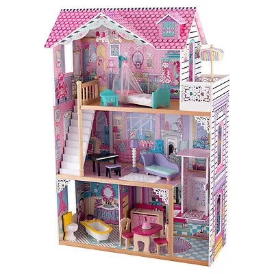 Produktbild von KidKraft Holz Spielzeug Puppenhaus Annabelle inkl. 16 bunter Möbelstücke; 65079
