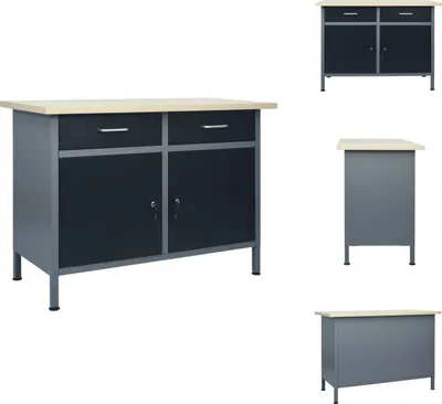 Obrázek produktu pro vidaXL Pracovní stůl černý 120x60x85 cm ocel - Pracovní stoly