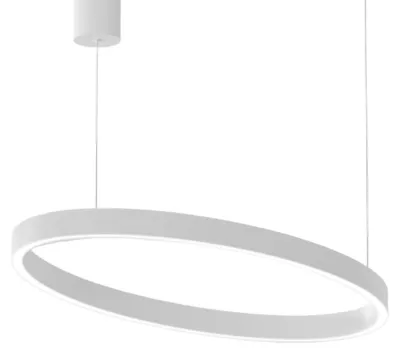 Immagine prodotto di Lampada a Sospensione CRISEIDE S/1P OVAL - 30W+30W LED 3000K Dimmerabile in Bianco Satinato, Struttura in Alluminio, Design - Gealuce