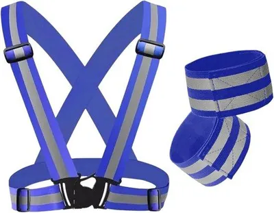 Produktbild von Reflektierend Sicherheitsweste mit Armbändern für Nachtschleichgänge, Fahrradfahren und Joggen