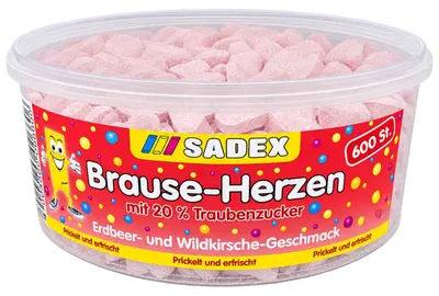 Produktbild von Sadex Brause-Herzen 600er, KI-generiertes Bild