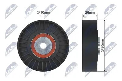 Produktbild von NTY RNK-VW-034 Umlenkrolle Keilrippenriemen 90mm für VW CRAFTER 30-50 Kasten (2E) CRAFTER 30-35 Bus (2E) CRAFTER 30-50 Pritsche/Fahrgestell (2F)
