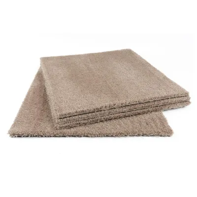 Produktbild von Teppichfliesen flauschig in 50 x 50 cm Weiche Teppichfliesen in Velours Qualität beige braun ideal für Schlafzimmer